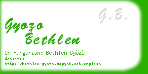 gyozo bethlen business card